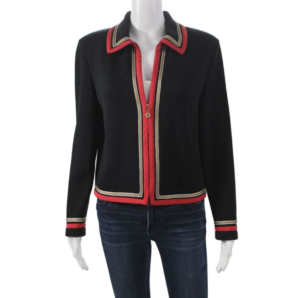 St. John Collection By Marie Gray Womens Basic Jacket Black Size 8